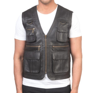 Motorbike Leather Vest